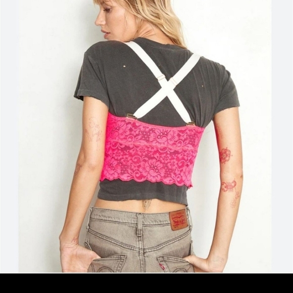 We Are HaH Free People Bust a Move Bustier Top HAHt lava pink size M - Picture 4 of 8